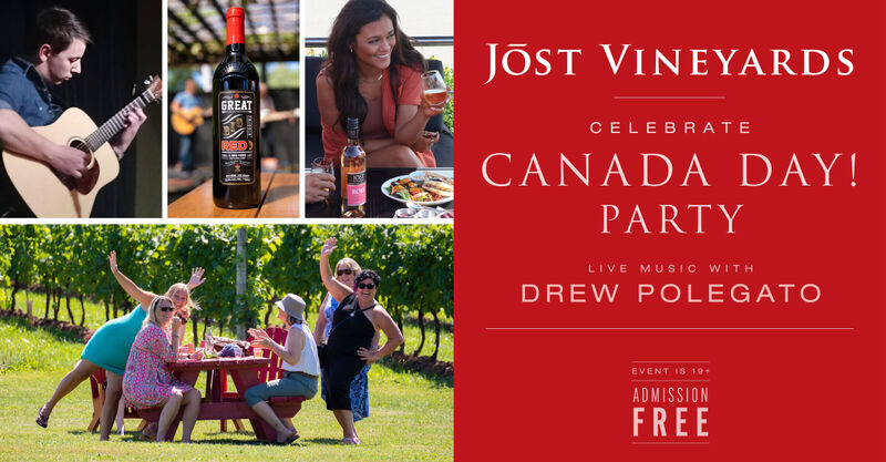 Canada Day Party at Jost Vineyards! Live Music! Complimentary Wine Tastings! Wine Specials!