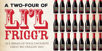 A two-four of Li'l Frigg'r - 24 x 200mls of your favourite Great Big Friggin' Red