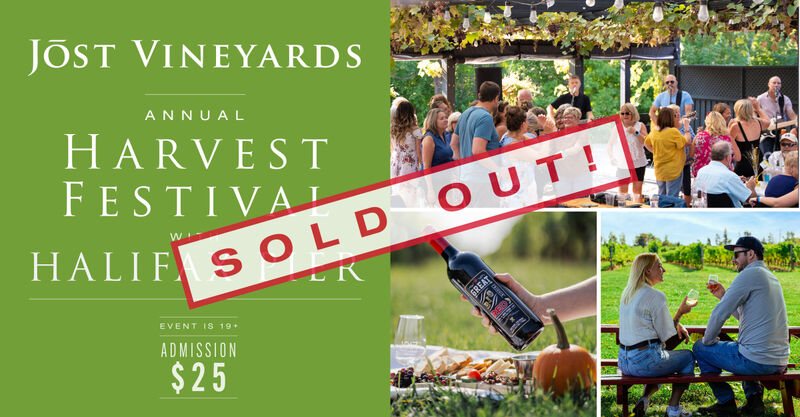 SOLD OUT! Annual Harvest Festival 2025 at Jost Vineyards with Halifax Pier! Live Music! Complimentary Wine Tastings! Wine Specials!