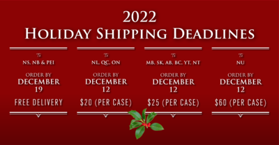 2022 Holiday Wine Shipping Deadlines