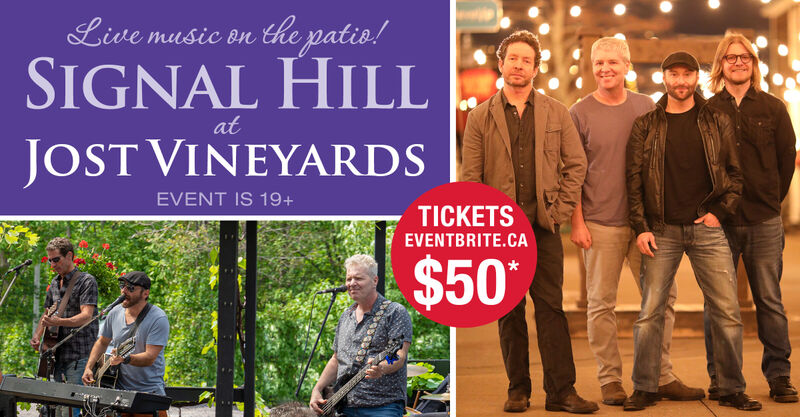 Live Music on the Patio! Signal Hill at Jost Vineyards. Tickets are $50 at Eventbrite.ca This event is 19+