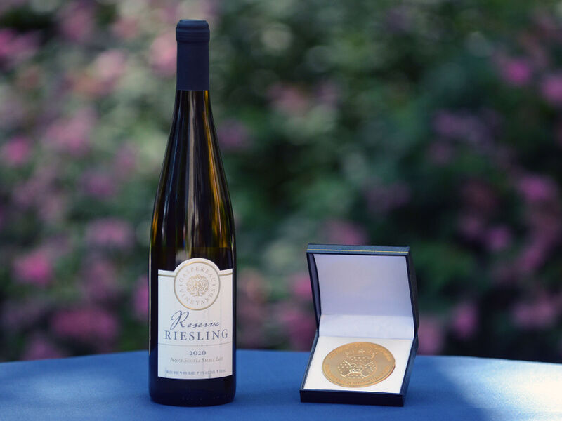 Gaspereau Reserve Riesling with 2024 Lieutenant Governor's Award for Excellence in Nova Scotia Wine