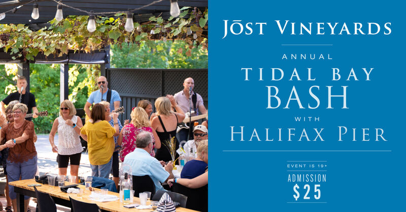 Annual Tidal Bay Bash at Jost Vineyards with Halifax Pier! Live Music! Complimentary Wine Tastings! Wine Specials!